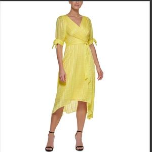 DKNY Womens Sheer Midi Sheath Dress